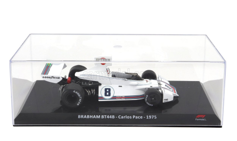 Edicola Brabham F1  Bt44b Team Martini Racing N 8 Season 1975 Carlos Pace - Con Vetrina - With Showcase 1:24 Bílá