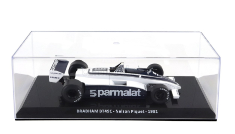 Edicola Brabham F1  Bt49c Parmalat Racing Team N 5 World Champion Season 1981 Nelson Piquet - Con Vetrina - With Showcase 1:24 Bílá Modrá