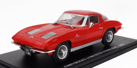 Edicola Chevrolet Corvette Stingray Coupe 1963 - Con Vetrina - With Showcase 1:24 Red