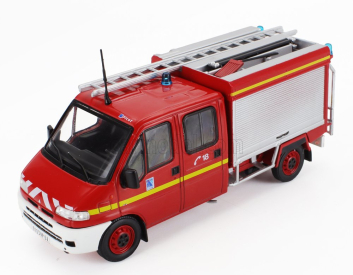 Edicola Citroen Jumper Doble Cabine Centre De Secours De L'aisne Fire Engine 2002 1:43 Červená Bílá Stříbrná