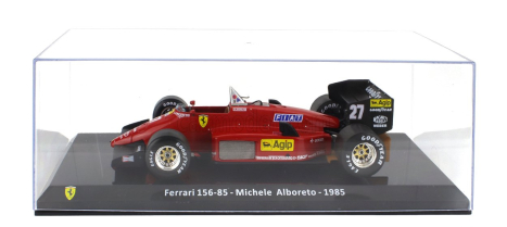 Edicola Ferrari F1  156-85 N 27 Season 1985 Michele Alboreto - Con Vetrina - With Showcase 1:24 Červená Černá
