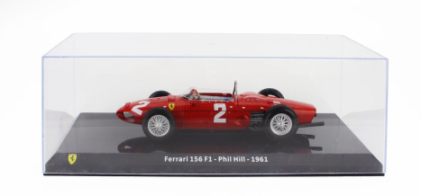 Edicola Ferrari F1  156 N 2 World Champion Season 1961 Phil Hill - Con Vetrina - With Showcase 1:24 Red