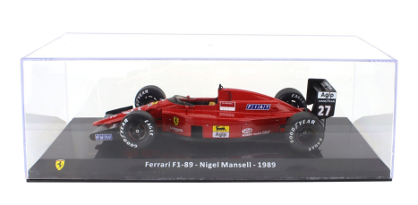 Edicola Ferrari F1  F1-89 N 27 Season 1989 Nigel Mansell - Con Vetrina - With Showcase 1:24 Červená Černá