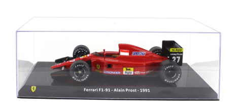 Edicola Ferrari F1  F1-91 N 27 Season 1991 Alain Prost - Con Vetrina - With Showcase 1:24 Červená Černá