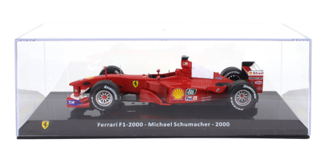 Edicola Ferrari F1  F2000 N 3 World Champion Season 2000 Michael Schumacher - Con Vetrina - With Showcase 1:24 Červená Bílá