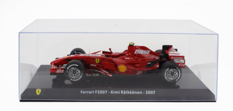 Edicola Ferrari F1  F2007 N 6 World Champion Season 2007 Kimi Raikkonen - Con Vetrina - With Showcase 1:24 F-1 Red Met