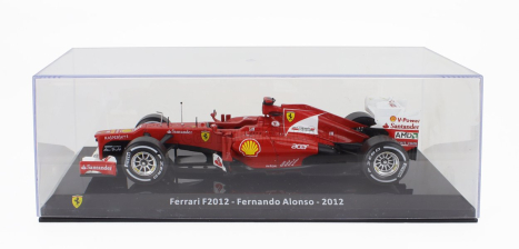 Edicola Ferrari F1  F2012 N 5 Season 2012 Fernando Alonso - Con Vetrina - With Showcase 1:24 Červená Bílá