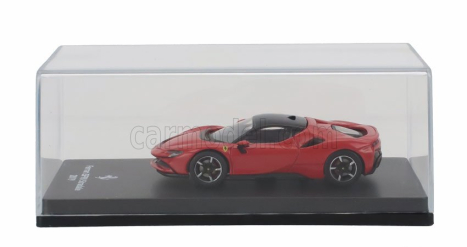 Edicola Ferrari Sf90 Stradale Hybrid 1000hp 2019 - Con Vetrina - With Showcase 1:64 Rosso Corsa - Červená