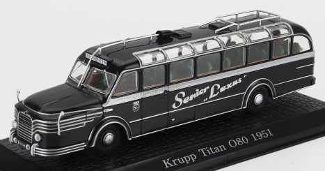 Edicola Krupp O80 Titan Autobus Senior Luxus 1951 - Damage Display Box 1:72 Černá Stříbrná