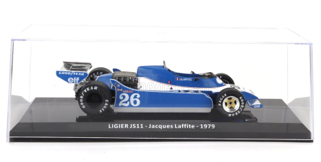 Edicola Ligier F1  Js11 N 26 Season 1979 Jacques Laffite - Con Vetrina - With Showcase 1:24 Světle Modrá Bílá