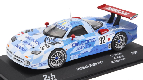 Edicola Nissan R390 Gt1 3.5l Turbo Team Nissan Motorsport N 32 3rd 24h Le Mans 1998 Kazuyoshi Hoshino - Aguri Suzuki - Masahyko Kageyama 1:43 Bílá Světle Modrá