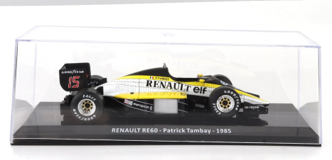 Edicola Renault F1  Re60 N 15 Season 1985 Patrick Tambay - Con Vetrina - With Showcase 1:24 Černá Žlutá Bílá