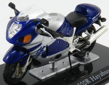 Edicola Suzuki Gsx1300r Hayabusa - Damage Display Box 1:24 Modrá Met Stříbrná
