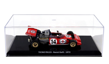 Edicola Tecno F1  Pa123 Team Martini Racing N 14 Season 1972 Nanni Galli - Con Vetrina - With Showcase 1:24 Red