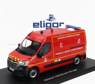 Eligor Renault Master Van Vec Bspp Vehicule Equipe Cynotechnique Sapeurs Pompiers De Paris 2019 1:43 Red