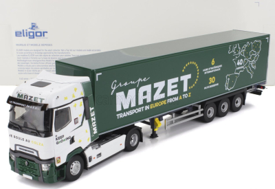 Eligor Renault T-line High Truck Cassonato Mazet Transports 2023 1:43 Bílá Zelená