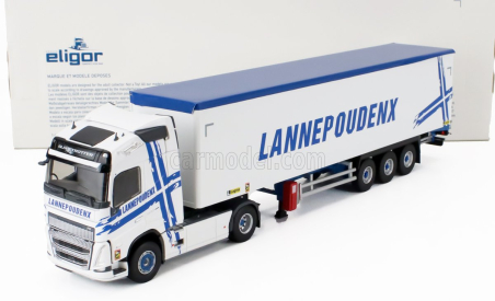 Eligor Volvo Fh 500 Truck Cassonato Lannepoudenx Transports 2020 1:43 Bílá Modrá