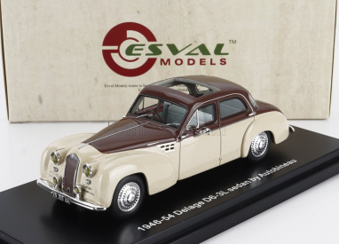 Esval model Delage D6-3l Autobineau Sedan Open Roof 1948 1:43 Béžově Hnědá