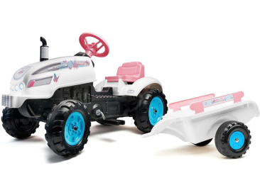 FALK - Šlapací traktor Butterfly Farmer s vlečkou
