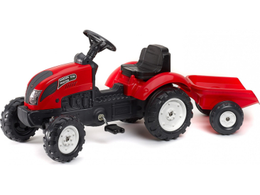 FALK - Šlapací traktor Garden master červený s vlečkou