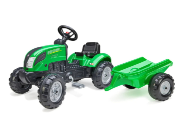 FALK - Šlapací traktor Green s vlečkou