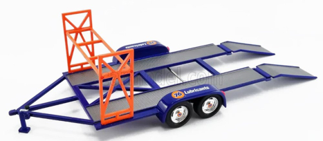 Gmp Accessories Carrello Trasporto Auto 2-assi - Car Transporter Trailer Lubricants 76 1:43 Modrá Oranžová Šedá