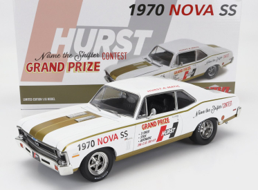 Gmp Chevrolet Nova Ss Coupe Hurst-a-matic Racing 1970 1:18 Bílé Zlato