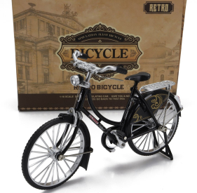 Golden wheel models Bicicletta Woman Classic Bicycle 1:10 Black
