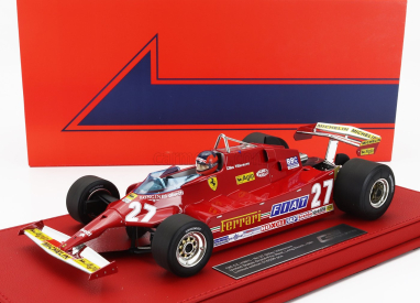 Gp-replicas Ferrari F1  126cx Comprex Turbo N 27 Usa Ovest Long Beach Gp (with Pilot Figure) 1981 G.villeneuve - Con Vetrina - With Showcase 1:18 Red