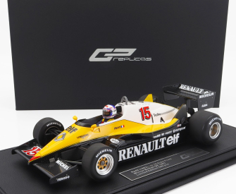Gp-replicas Renault F1  Re40 N 15 Winner British Gp (with Pilot Figure) 1983 Alain Prost - Con Vetrina - With Showcase 1:18 Černá Žlutá Bílá