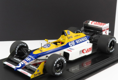 Gp-replicas Williams F1  Fw12c Renault V10 N 5 Season 1989 Thierry Boutsen - Con Vetrina - With Showcase 1:18 Modrá Žlutá Bílá