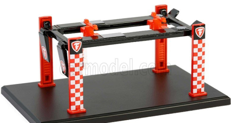 Greenlight Accessories Firestone Garage Set Officina - Ponte Sollevatore Auto - Four Post Lift 1:64 Červená Bílá