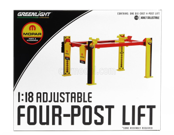 Greenlight Accessories Mopar Garage Set Officina Čtyřsloupový zvedák 1:18, žlutá