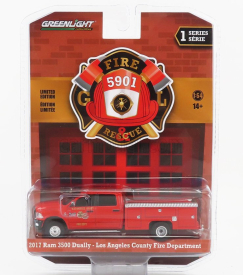 Greenlight Dodge Ram 3500 Pick-up Double Cabine Los Angeles Fire Engine Department 2017 1:64 Red