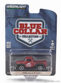 Greenlight Ford usa F-100 Pick-up Indian Motorcycle Service 1956 1:64, červená