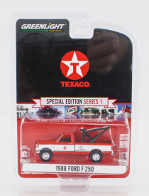 Greenlight Ford usa F-250 Pick-up Carro Attrezzi - Wrecker Road Service Texaco 1988 1:64 Červená Bílá