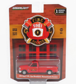 Greenlight Ford usa F-350 Pick-up East Brookfield Massachusetts Forestry Fire Engine 1992 1:64 Red