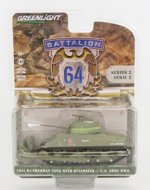 Greenlight Tank M4 Sherman Usa Army World War Ii With Bulldozer 1944 1:64 Vojenský Písek