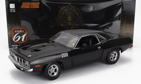 Highway61 Plymouth Cuda Coupe 1971 - John Wick Chapter 4 Movie 2023 1:18 Black