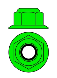 Hliníkové Nylon STOPmatky M3 s ploškou - zelené - 10 ks.