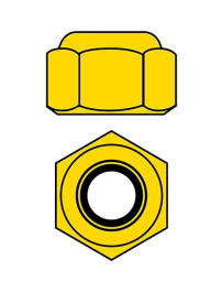 Hliníkové Nylon STOPmatky M3 - zlaté - 10 ks.