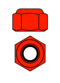 Hliníkové Nylon STOPmatky M4 - červené - 10 ks.