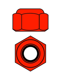 Hliníkové Nylon STOPmatky M4 - červené - 10 ks.