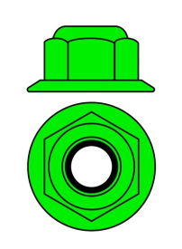 Hliníkové Nylon STOPmatky M4 s ploškou - zelené - 10 ks.