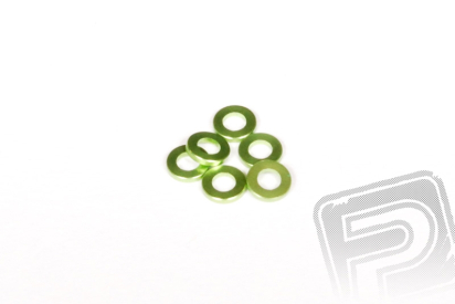 Hliníkové podložky 1x6mm zelené (6 ks.)