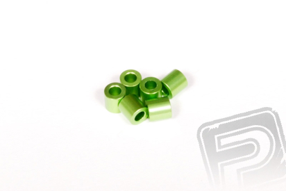 Hliníkové podložky 2x6mm zelené (6 ks.)