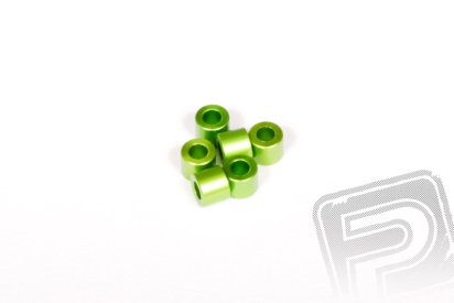 Hliníkové podložky 5x6mm zelené (6 ks.)