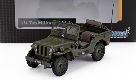 Hongwell Jeep Willys Necaf 1/4 Nl Army Open 1942 1:43 Vojenská Zelená