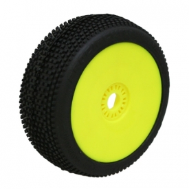 HOT DICES (medium/modrá směs) Off-Road 1:8 Buggy gumy nalep. na žlutých disk. (2ks.)