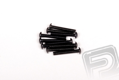 Imbusové šrouby s čočkovitou hlavou M3x20mm (černé, 10 ks.)